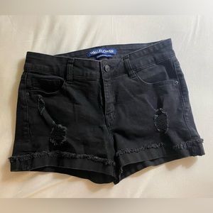 WALLFLOWER black ripped denim shorts